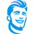 Icone 50x50 visage bleu 0096ec transp avec meche coloree